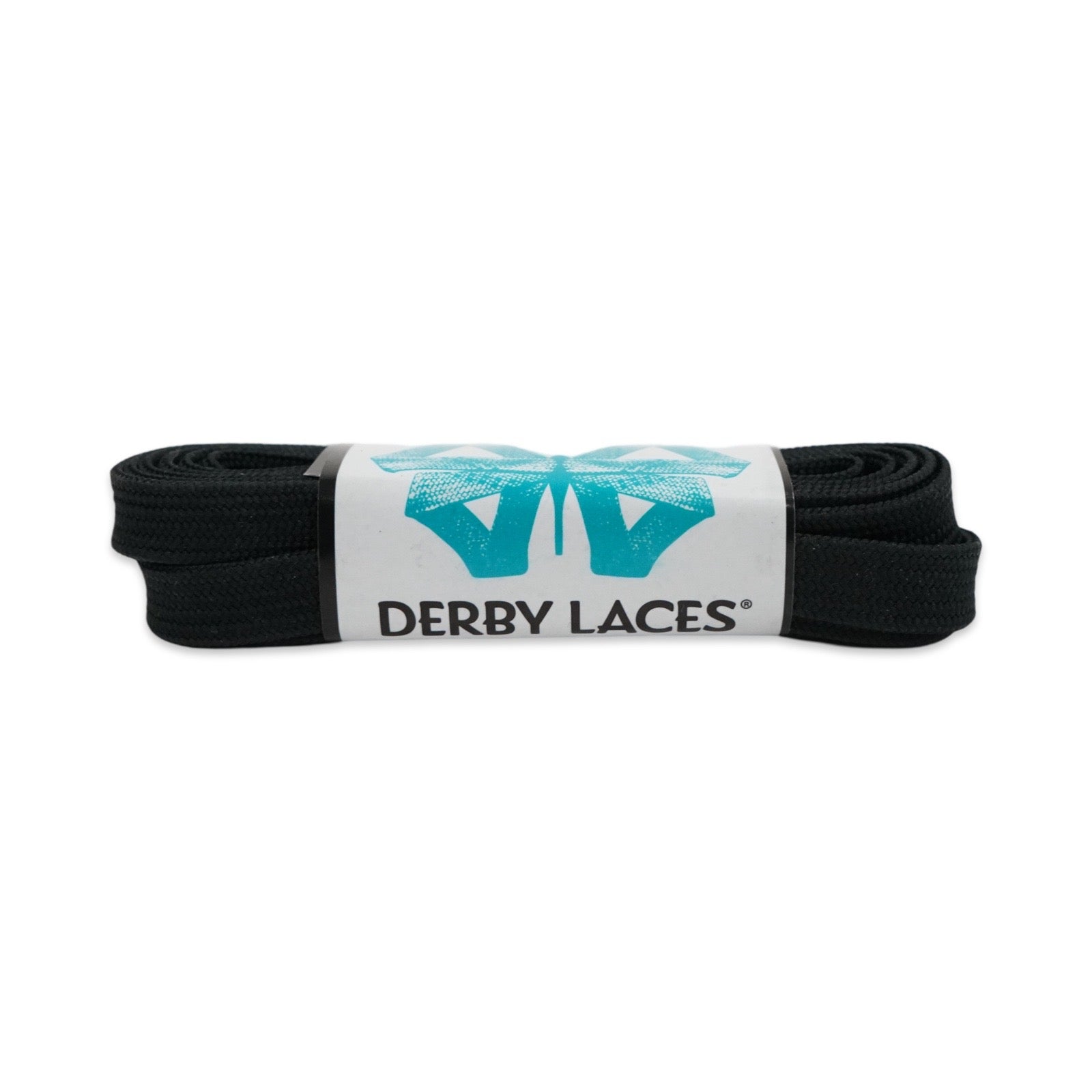 DERBY LACES - WAXED - BLACK -  45 inch (114 cm) 1 cm Wide (THICK LACE)